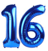 IWERP Navy Blue Number 16 Balloon, 40 Inch Foil Mylar, 16th Birthday Party Supplies for Girls and Boys
