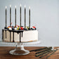 Nuanchu 24 Pieces Black Gold Birthday Cake Candles Long Thin Cupcake Candles Metallic Cake Toppers Candles for Birthday Wedding