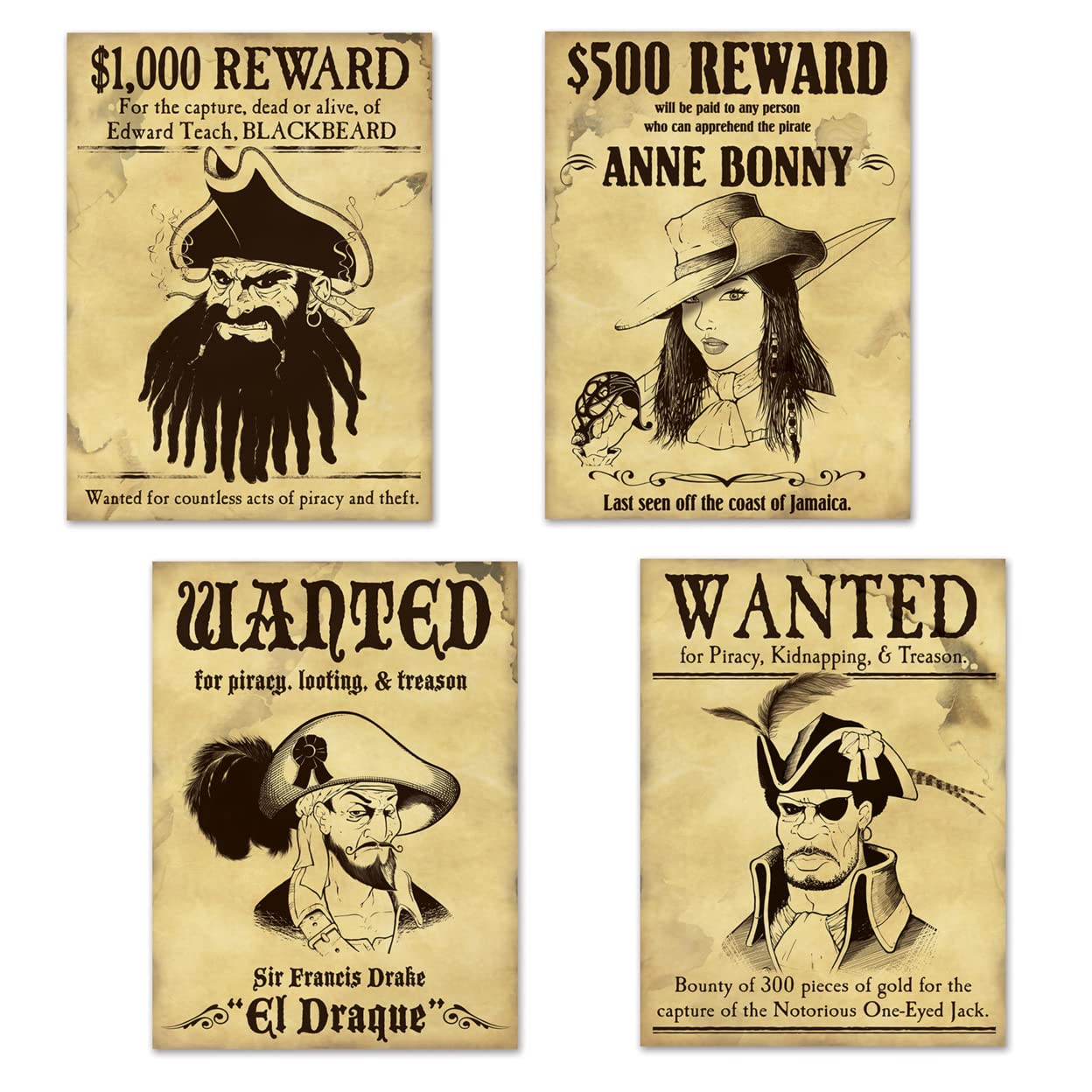 Pirate Wanted Sign Cutouts