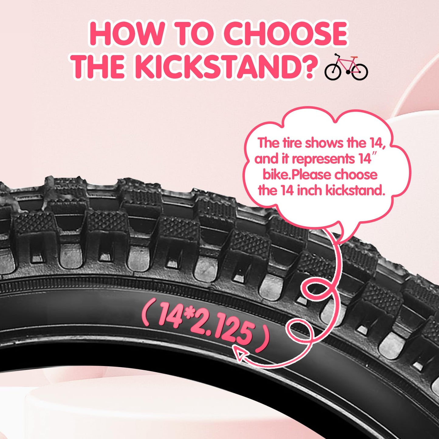 Leichten Kids Bike Kickstand For 18 Inch Wheel Children'S Bicycle Single-Side Kick Stand Rear Mount Bikes Support Racks Pink For