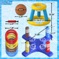 Max Fun Pool Floats Toys Games Set - Floating Basketball Hoop Inflatable Cross Ring Toss Game Toys For Kids Adults Swimming Pool Water Game