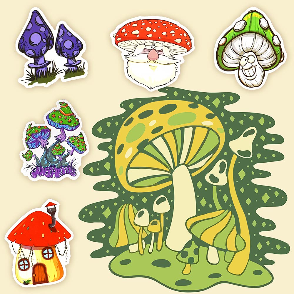 Susihi Cute Mushroom Stickers For Laptop Stickers For Kids Trippy Mushroom Stickers Water Bottle Stickers For Adults Teens Water