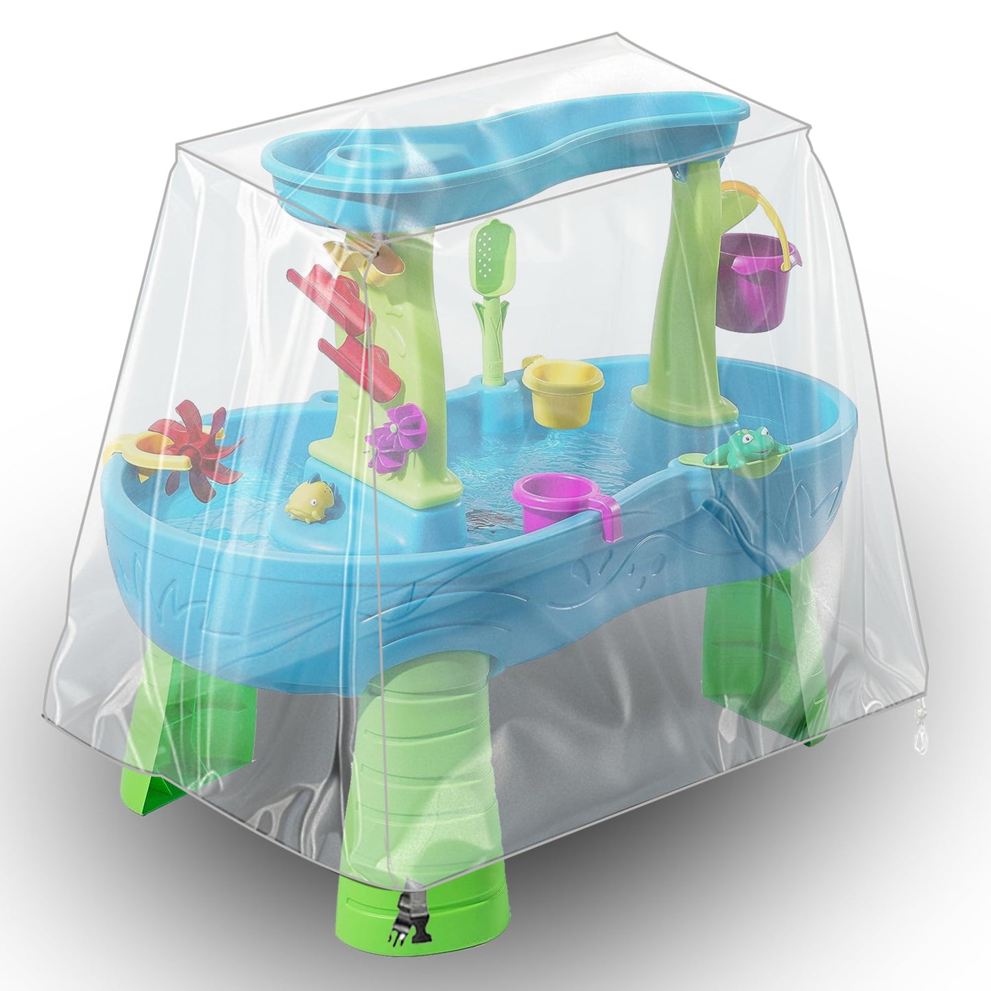 Indigotempest9 Kids Water Table Cover, Fit Step2 Rain Showers Splash Pond Water Table Waterpark Play Table Cover Outdoor Toys Co