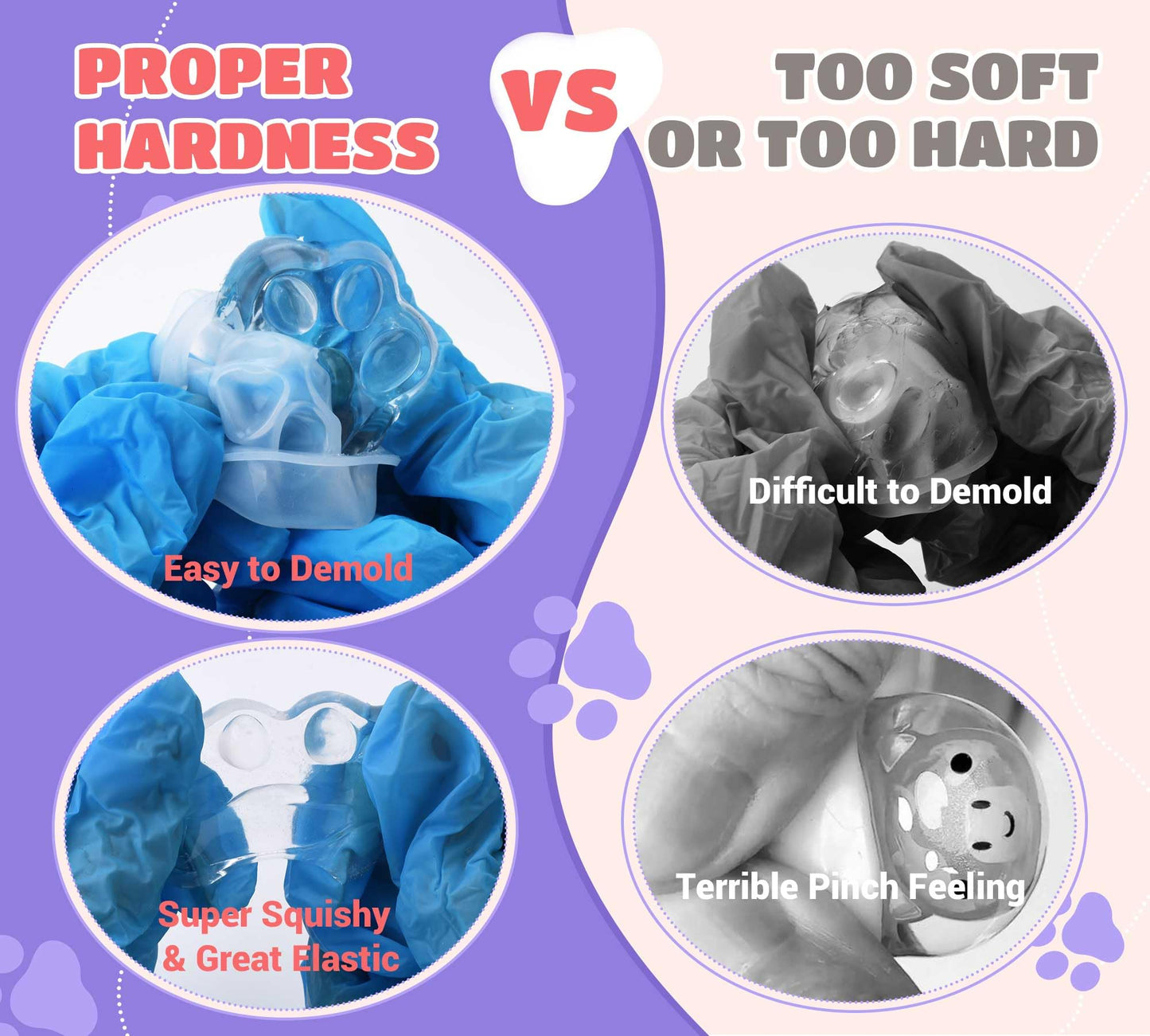 Transparent Liquid Silicone for Squishy Maker  18oz Silicone Rubber for Making Taba Squishy  Super Soft & Fast Liquid Silicones  Perfect DIY Decompression Gift  Custom Mold: Cat Paw + Fish + Bear