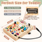 Joyreal Wooden Busy Board with LED Lights, Montessori Sensory Toy for Toddlers, Fidget Board for Fine Motor Skills, Forest Theme