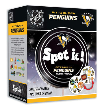 Masterpieces Game Day - Nhl Pittsburgh Penguins Spot It Game For Kids, Adults, And Family