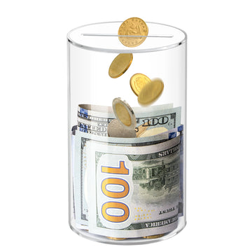 Kypeeka Clear Acrylic Piggy Bank For Kids, Small Clear Money Saving Jar Must Break To Open, Unopenable Piggy Bank For Cash Coins