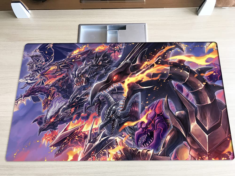 Mlikemat New Playmat Red-Eyes Black Dragon Tcg Ccg Trading Card Game Mat No Zones + Free Bag (Zd014-624-K)