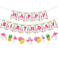Zwiebeco Flamingo Birthday Party Decoration,Tropical Hawaiian Summer Theme Party Supplies,Flamingo Pineapple Banner Bunting Garl