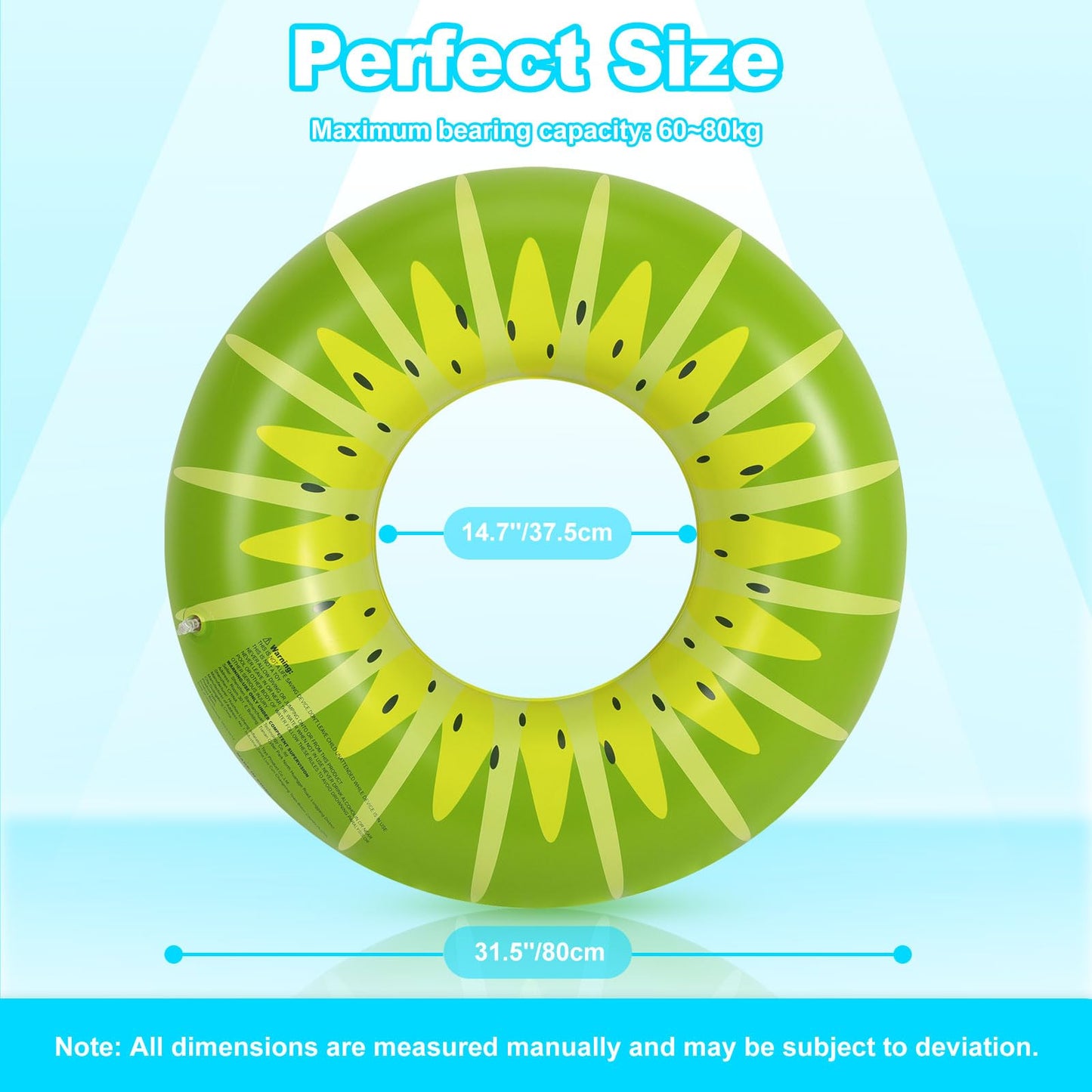 Heysplash Pool Tubes For Adult,32' Giant Kiwi Floats Tube Swim Floaties With Fun Prints,Inflatable Swimming Ring Floating, Summer Fun Beach Lake Party Decoration Toys,Inner Tube Floaty For Kid Adult