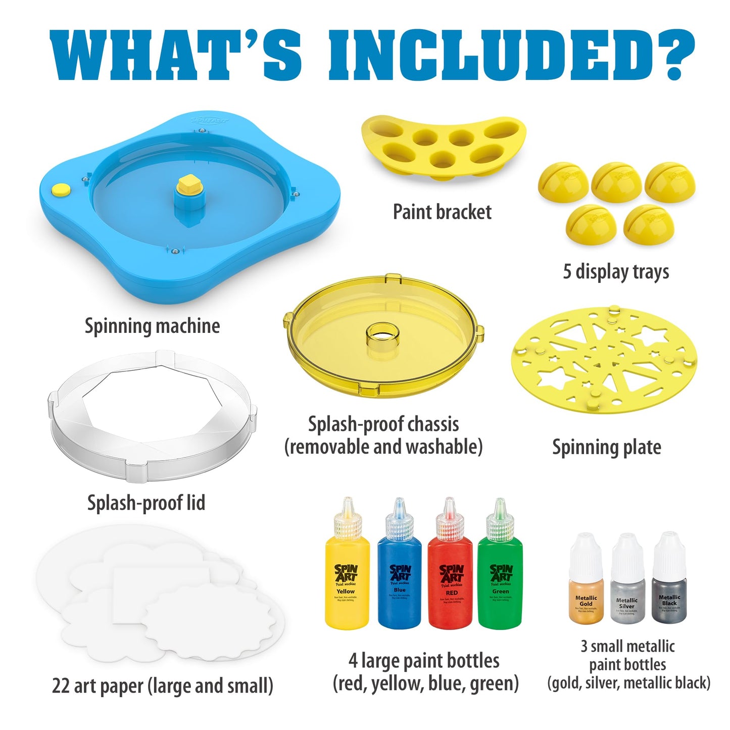 Chilpals Paint Spin Art Machine Kit for Kids,Arts and Crafts Gifts Set for Boys & Girls Ages 4-8,Battery Operated Spinner Painti