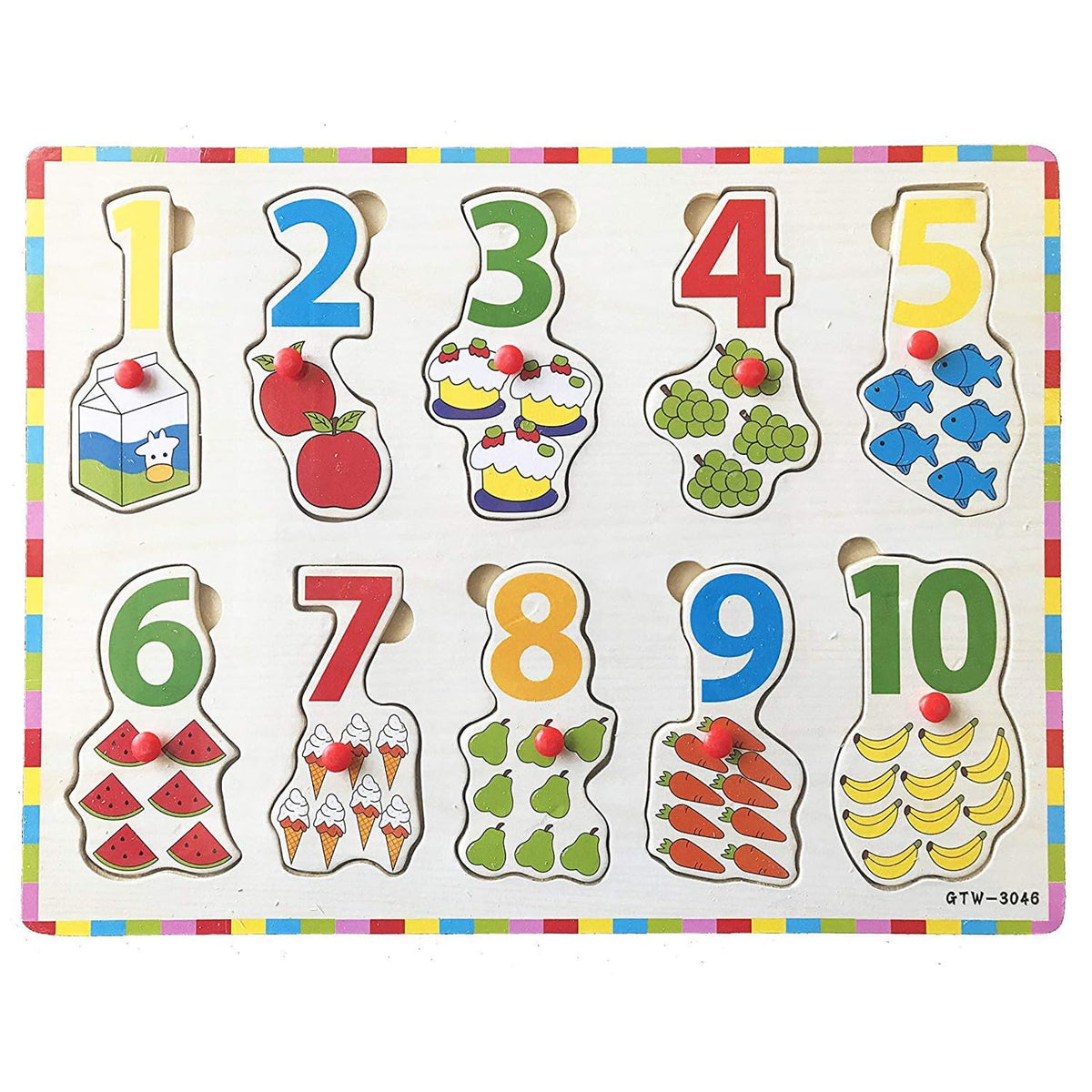 Wooden Basic Mathematics Number Puzzle for Kids | Educational & Learning Board Games | Basic Mathematics Practice for Kids Age 2