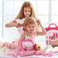 deAO 40 Piece Baby Doll Accessories Set - Feeding, Clothes, Bath Toys, Medium Fabric - Nurturing Pretend Play for Kids