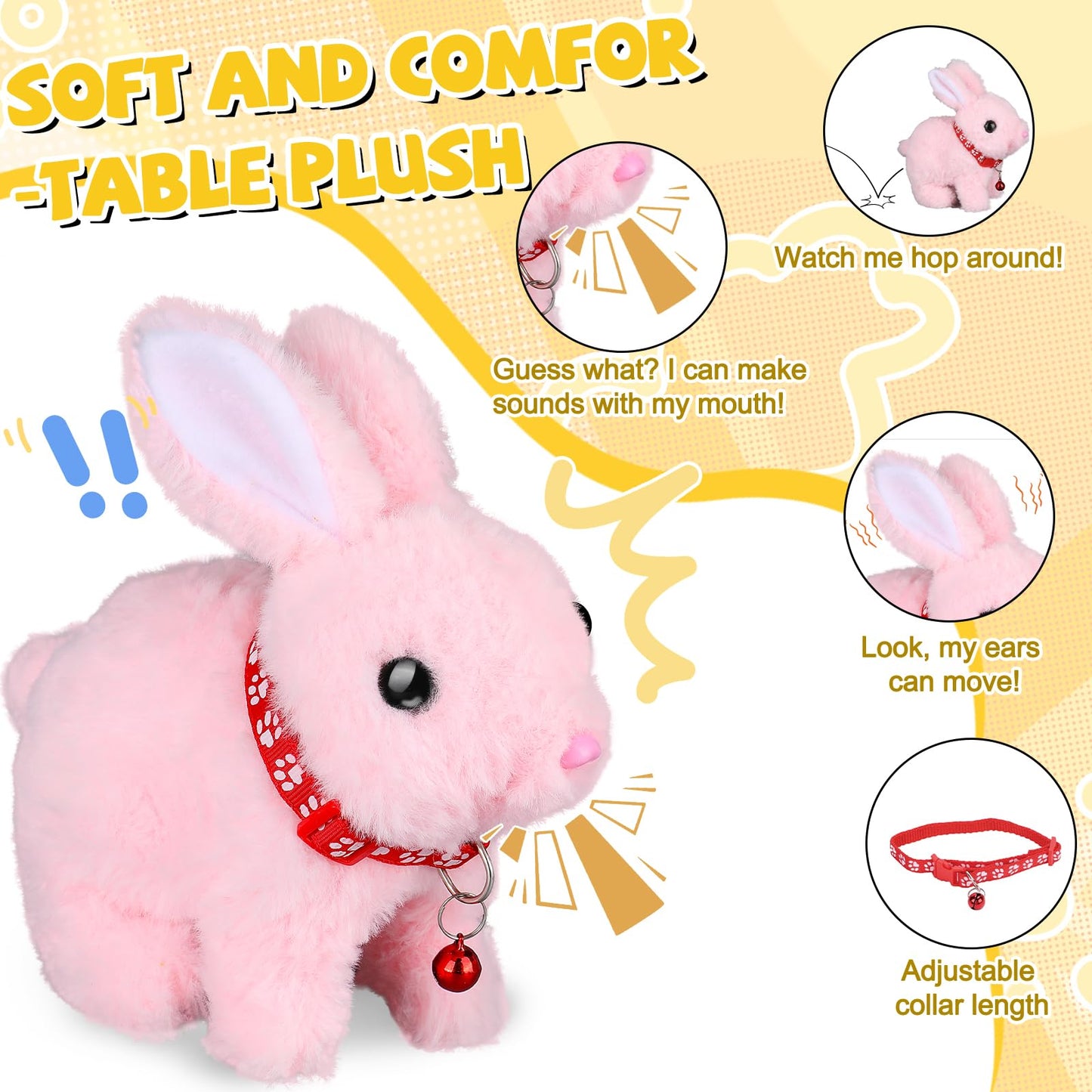 Bunny Toys For Kids Aged 3-7, Hopping Bunny Toy With Realistic Jumping, Wiggling Ears, And Sound Effects, Ideal Rabbit Toys For Girls And Boys For Birthdays, Easter
