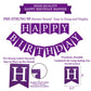 LITAUS, Birthday Decorations, NO DIY - Pack of 16 | Purple Happy Birthday Banner, Honeycomb Balls, Swirls, Garland | Happy Birth