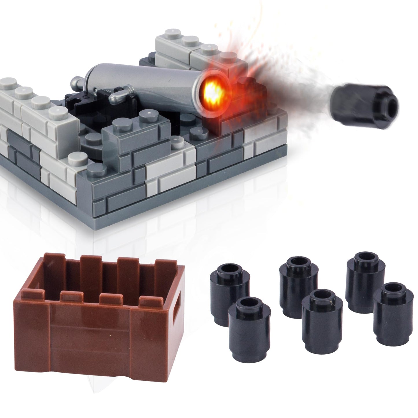 MaozyHomie  Pack Military Medieval Warfare Cannon Toy Soldiers Figures Toy Set Minifigure Compatible with Major Brands  3 Years Old and up