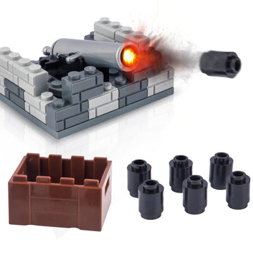 MaozyHomie  Pack Military Medieval Warfare Cannon Toy Soldiers Figures Toy Set Minifigure Compatible with Major Brands  3 Years Old and up