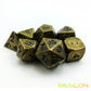 Bescon Ancient Brass Solid Metal Polyhedral D&D Dice Set of 7 Antique Copper Metal RPG Role Playing Game Dice 7pcs Set