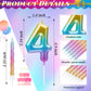 Treela 2.7 Inch Birthday Candles Rainbow Number Candle with 12 Pieces Numeral Rainbow Spiral Candle First One Year Candle for Ba