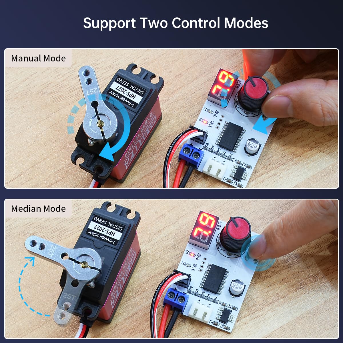 RC Digital Servo Tester 1 Channels Motor Servo Controller Centering Tool with Over-Current Protection & 2 Control Modes for RC C