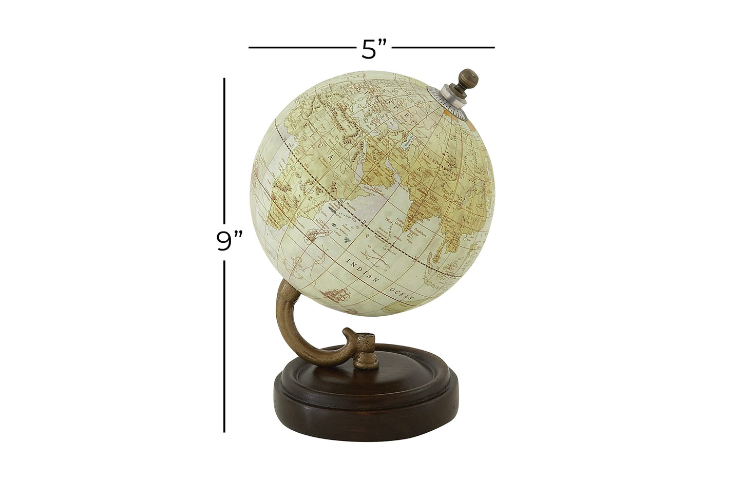 Deco 79 Wood Globe, 5' X 5' X 8', Yellow