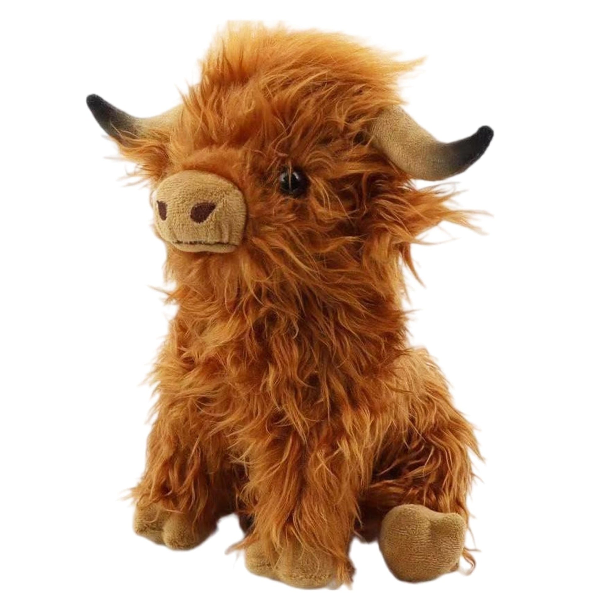 Highland Cow Stuffed Animal  Highland Cow Plush for Kid Girls Boys  Realistic Scottish High Land Cows Plush Toys Fluffy Juguetes De Peluche Cattle Gift for Birthday Christmas Valentine 10.5 inch Brown