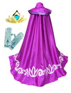 Cokos Box Girls Princess Coronation Accessories Long Cape Cloak Gloves Tiara Set (3-4T, Pink)