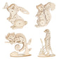 Elx Wooden 3D Puzzles For Kids 6+, 4 Piece Set Animal Wooden Models, Wood Building Kits Stem Toys Peresents For Kids And Adults