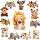 Sumind 12 Pieces Valentine'S Day Mini Stuffed Forest Animals Jungle Animal Plush Toys 4.8 Inch Cute Plush Elephant Lion Giraffe Tiger Plush For Animal Themed Parties Achievement(Sitting, Lying)