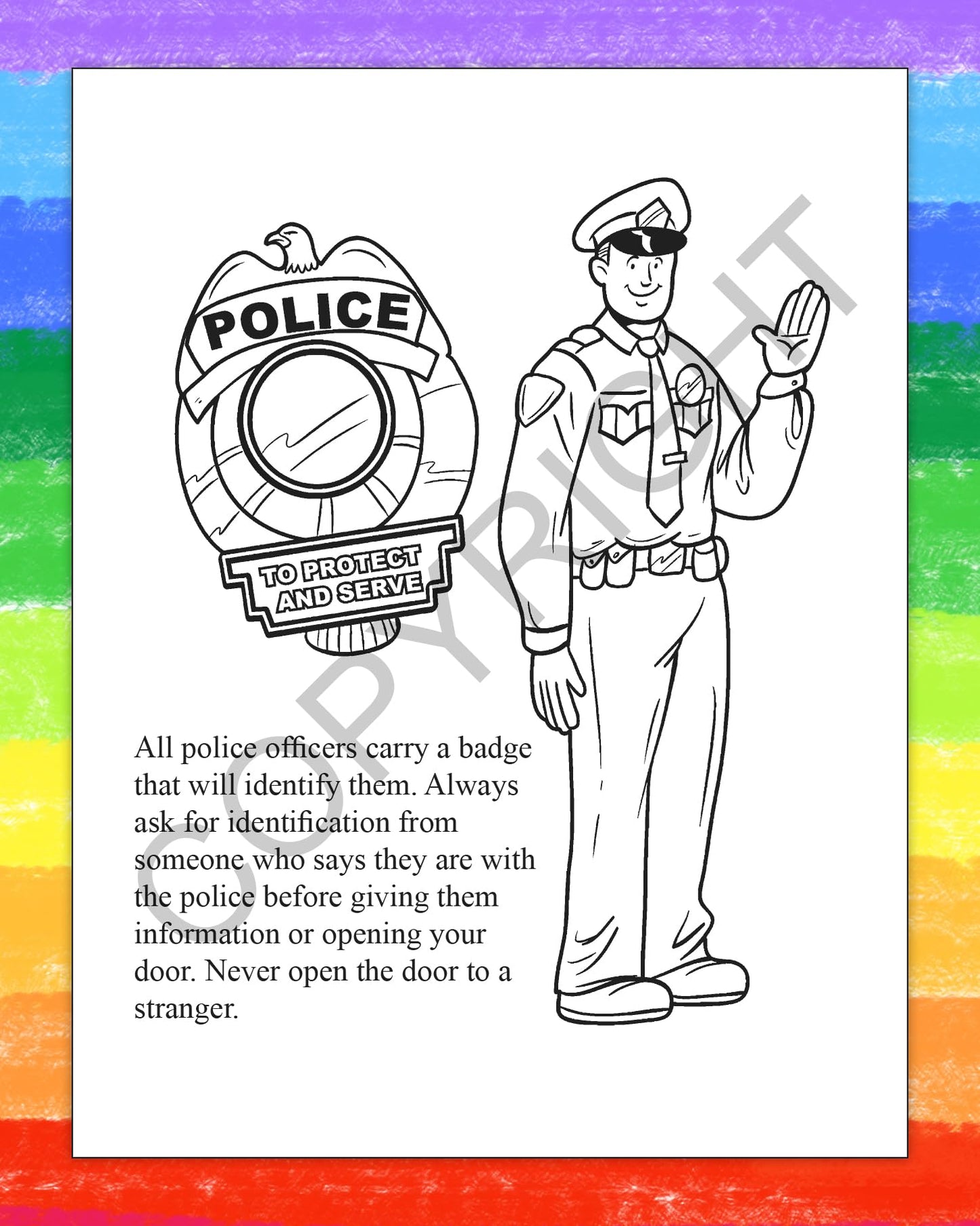 ZOCO - Police Custom Promotional Coloring Books for Kids (250 Bulk Pack, Without Crayons) - Games, Puzzles, Activities - Officer