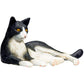 Mojo Black And White Cat Laying Realistic Domesticated Animal Hand Painted Toy Figurine