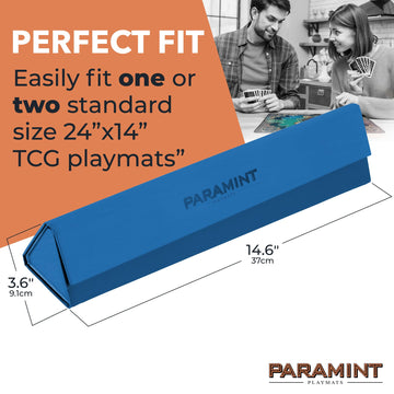 Paramint Matshield Light Blue, Durable Playmat Case - Compatible With Magic The Gathering, Mtg Play Mat Tube - Mtg Accessories - Premium Leatherette With Fabric Interior, Magnet Snap Closure