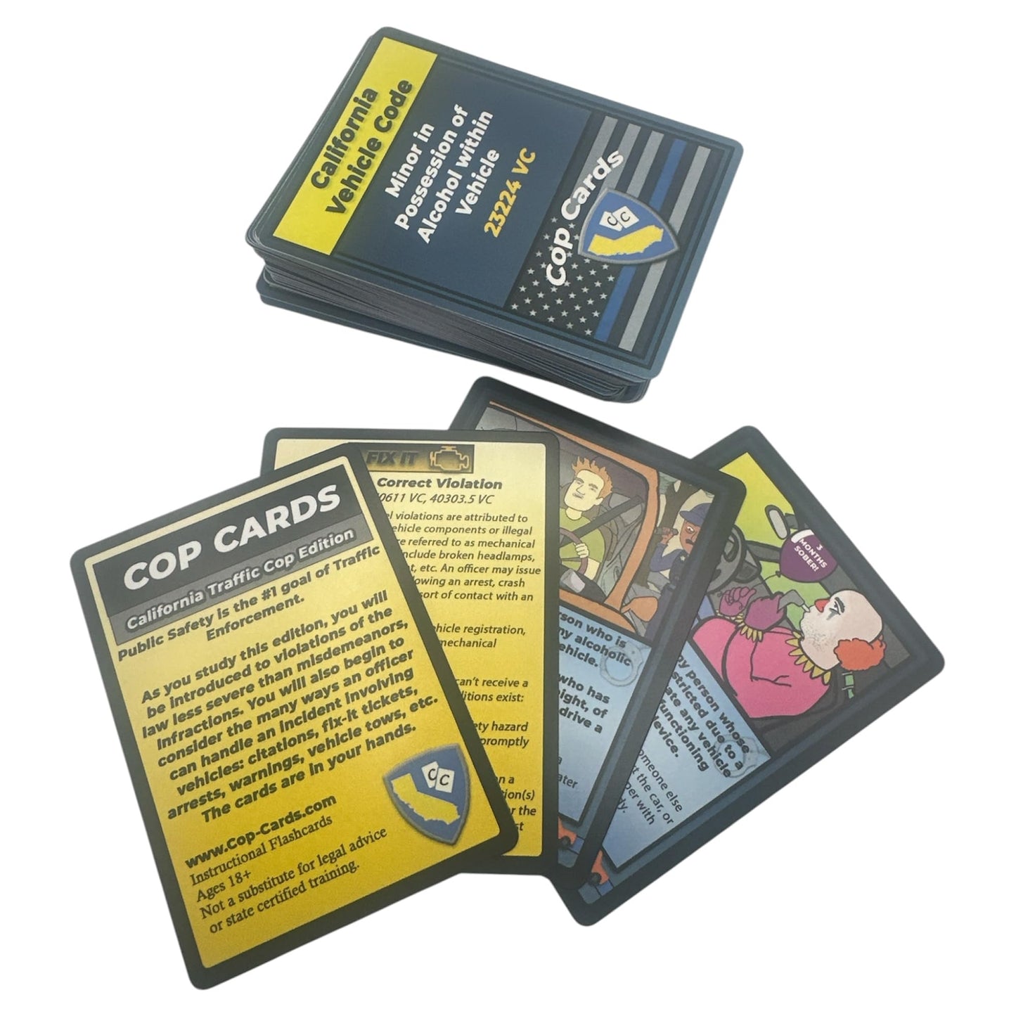 Cop Cards: California Traffic Cop Edition - enhanced Flashcards for Law Enforcement - Learning Aid or Police Gift