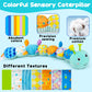 Baby Tummy Time Toy 0-6 Month Musical Stuffed Animal Plush Caterpillar Toy For Infant 6-12 Month Teething Sensory Toy With Crink