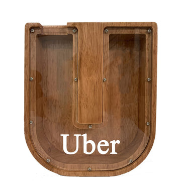 Personalized 12'' Extra Large Wooden Letter Piggy Bank For Kids Boys Girls, (Laser Engraved Name) Custom Initial Letter Shape Pi