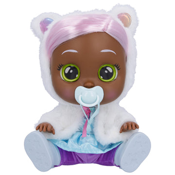 Cry Babies Dressy Pearly - 12' Baby Doll | Blue Dress, White Fluffy Jacket With Animal Ears, For Girls And Kids 18M And Up