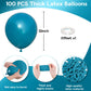 Jobkoo Peacock Blue Balloons 12 Inch, 100 Pack Turquoise Blue Balloon Teal Blue Latex Balloons Matte Dark Teal Aqua Blue Helium