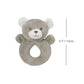 Crevent Cozy Plush Baby Security Blanket Loveys For Baby Girls Boys, Stuffed Animal Ring Rattle Shaker Toy For Newborns (Bear +