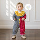 Thorn Tree Toddler Halloween Outfits Baby Boy Girl Clown Costume Contrast Color Long Sleeve Jumpsuit Hat Smocked Outfits (Black,