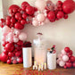 PartyWoo Red and Gold Balloons, 60 pcs 12 Inch Maroon Ruby Dark Red Burgundy Metallic Gold Confetti Balloons for Graduation Chri
