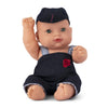 El Figo Soft Feel Squishy Cute Little Rubber Doll For Kids (Jean Dress Rotatable Legs Arms With Removable Clothes Set 31 Cm)