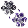 Haxtec Color Changing ByTemperature Metal DND Dice Set Polyhedral D&D Dice for RPG Dungeons and Dragons-Silver Black Purple Shif