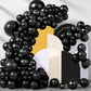 200 Pieces Black Balloons Different Sizes 5 10 12 18 Inch Black Balloon Arch Kit Black Balloon Garland Black Latex Balloons For