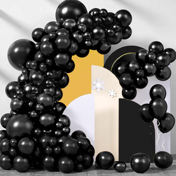 200 Pieces Black Balloons Different Sizes 5 10 12 18 Inch Black Balloon Arch Kit Black Balloon Garland Black Latex Balloons For