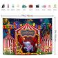 GYA Red Circus Backdrop Amusement Park Tents Stratus Playground Carnival Carousel Kids Boy Girl 1st First one Birthday Party Bac