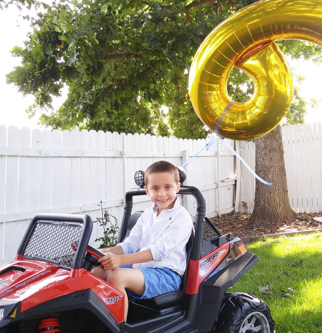 Gold Number 6 Balloon 40 Inch, 6 Balloon Number, 6Th Birthday Decorations, Gold Party Supplies For Boys Girls