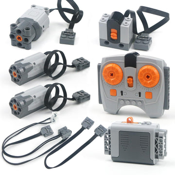 Motors Kit Set, Compatible With Technical Parts, Power Function Electronic Engine Remote Control, Power Up Robotic Bricks Educational Toys
