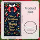 Large Christmas Door Cover Merry Christmas and Happy New Year Door Banner with Red Stockings and String Lights Party Holiday Por