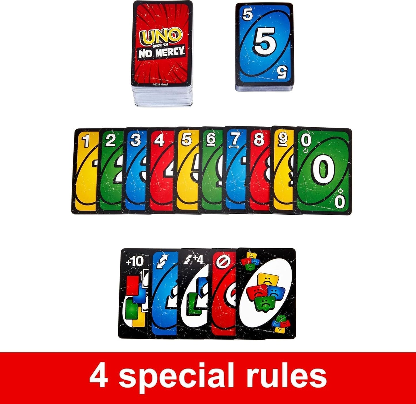 Owzy Mattel Uno, Show Em No Mercy | Game Card, Kids, Adults, Family Night, 2-10 Players | Iconic Characters, Engaging Gameplay,