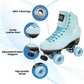 Sure-Grip Outdoor Roller Skates for Men & Women, Sea Breeze, Leather & Suede, Size Mens 8/Womens 9, Comfortable with Extra Long Laces